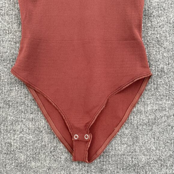 Zara Bodysuit Womens Small Rust V-Neck Spaghetti Strap Fitted Tank Top - Picture 3 of 8